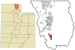 Location in Cache County and the state of Utah.
