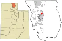 Location in Cache County and the state of Utah