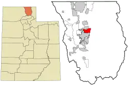 Location in Cache County and the state of Utah.