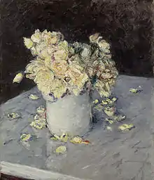 Gustave Caillebotte, (1848–1894), Yellow Roses in a Vase (1882), Dallas Museum of Art