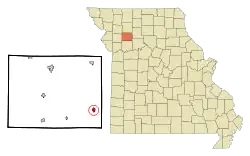 Location of Braymer, Missouri