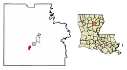 Location of Clarks in Caldwell Parish, Louisiana.