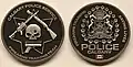 Challenge coin used by the Firearms Training branch of the Calgary Police Service (2020).