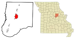 Location of Fulton, Missouri