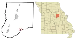 Location of Mokane, Missouri