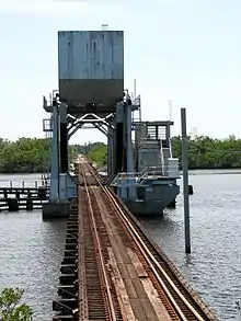 Seminole Gulf Railway spans the Caloosahatchee River near Tice, Florida.