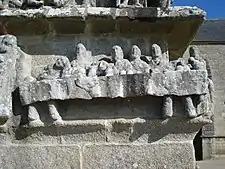 The Last Supper as depicted on the south east base of the Tronoën calvary