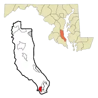 Location of Solomons, Maryland