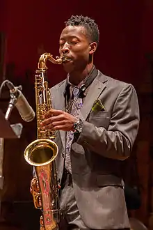 Calvin Johnson Jr. performing at the Winter Wonder Jam, Trinity Episcopal Church, December 2015