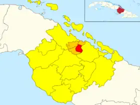 Sola (Red) in Sierra de Cubitas (Orange) in Camagüey (Yellow)
