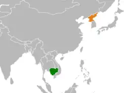 Map indicating locations of Cambodia and North Korea