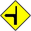 Road junction on the left (different road classes)