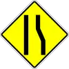 Carriageway way narrows on the right