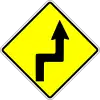 Sharp right turn and left turn