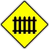 Railway crossing with barrier or gate