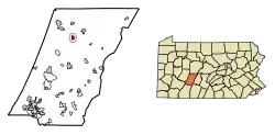 Location of Carrolltown in Cambria County, Pennsylvania.