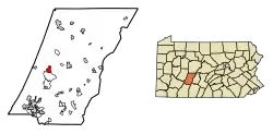 Location of Nanty-Glo in Cambria County, Pennsylvania.