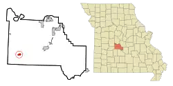 Location of Macks Creek, Missouri