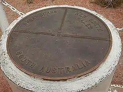 Cameron Corner Survey Marker, the point where the borders of the Australian states of New South Wales, Queensland and South Australia meet