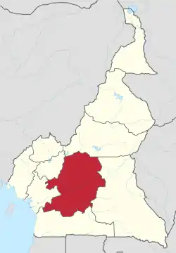 Location of Centre Province within Cameroon