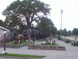 An old steam locomotive of the Tren a las Nubes at Campo Quijano station