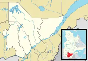 Huberdeau is located in Central Quebec