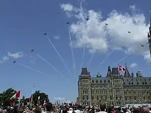 Aerial display of Canadian Snowbirds during the Canada Day celebrations in Ottawa in 2008