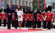 The Duke and Duchess of Cambridge inspecting the Governor General's Foot Guards