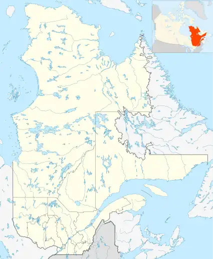 Map showing the location of Zec Trinité