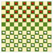 12x12 board, starting position in Canadian draughts