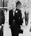 Formal wear remained essentially unchanged from previous periods, but was worn less frequently. The Duke of Edinburgh in formal morning dress, 1951.