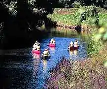 Canoes on the Blackstone Canal. Horses, on parallel towpaths, pulled barges and carried thousands of tons of goods yearly to Providence, Rhode Island and Worcester