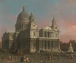 18th-century painting of St Paul's from the north-west by Canaletto
