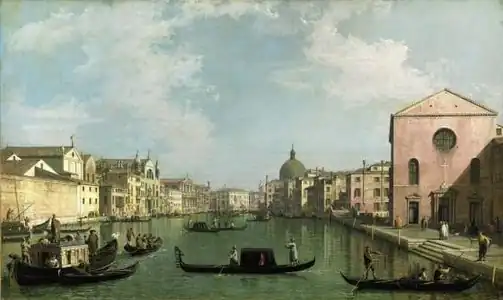 The Canal Grande from Santa Croce to the EastCanaletto, oil on canvas, 18th century