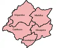 Communes of Cankuzo Province in Burundi