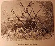 Cannibal Cooking Pots from Curiosities of Savage Life by James Greenwood, S.O. Beeton, 1863, page 281.