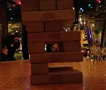 Cantilever occurring in the game "Jenga"