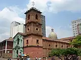 Mudéjar art in the walls and bell tower of the Chapel of the Immaculate Conception in Cali, Colombia