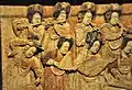 Lady musicians in a raised-relief, Tomb of Wang Chuzhi (d. 923AD) from the Capital Museum in Beijing, dated to the Five Dynasties and the Ten Kingdoms Period (907-960 AD).