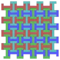 Topological square tiling, isohedrally distorted into I shapes