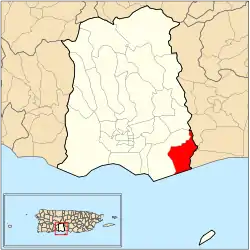 Location of barrio Capitanejo within the municipality of Ponce