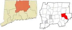 Coventry's location within the Capitol Planning Region and the state of Connecticut