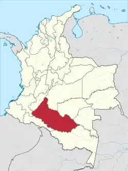 Caquetá shown in red