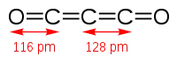 Stick model of carbon suboxide