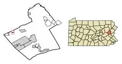 Location of Beaver Meadows in Carbon County