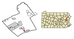 Location of Bowmanstown in Carbon County, Pennsylvania.