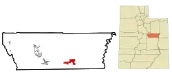 Location in Carbon County and the state of Utah