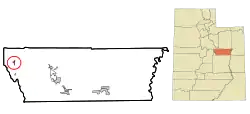 Location in Carbon County and the state of Utah