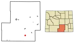 Location of Encampment in Carbon County, Wyoming.