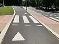 A pedestrian crossing to the SWALEC Stadium in Sophia Gardens.